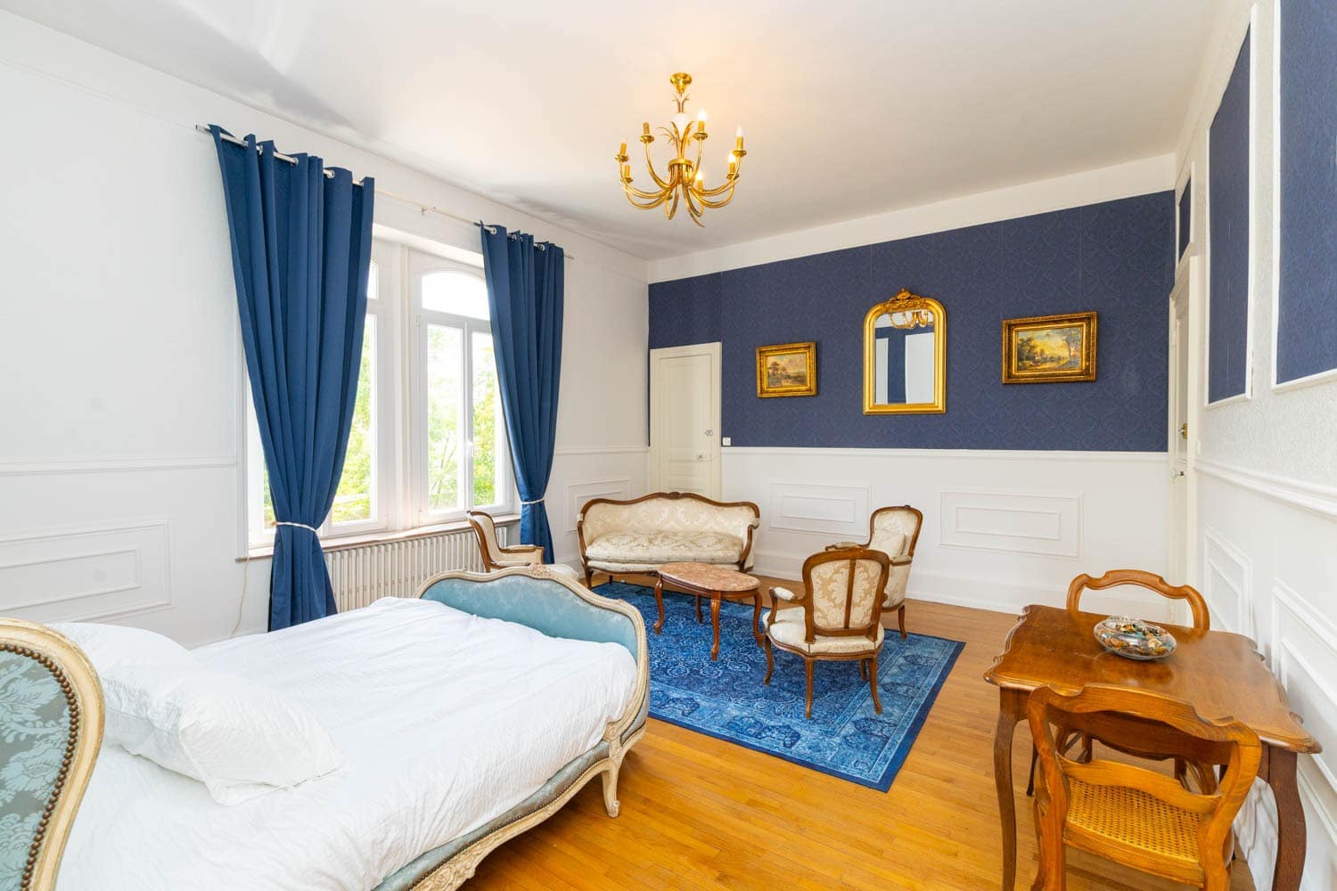 Chambre L'Élégante - vue sur les lits communicants avec Bleuet